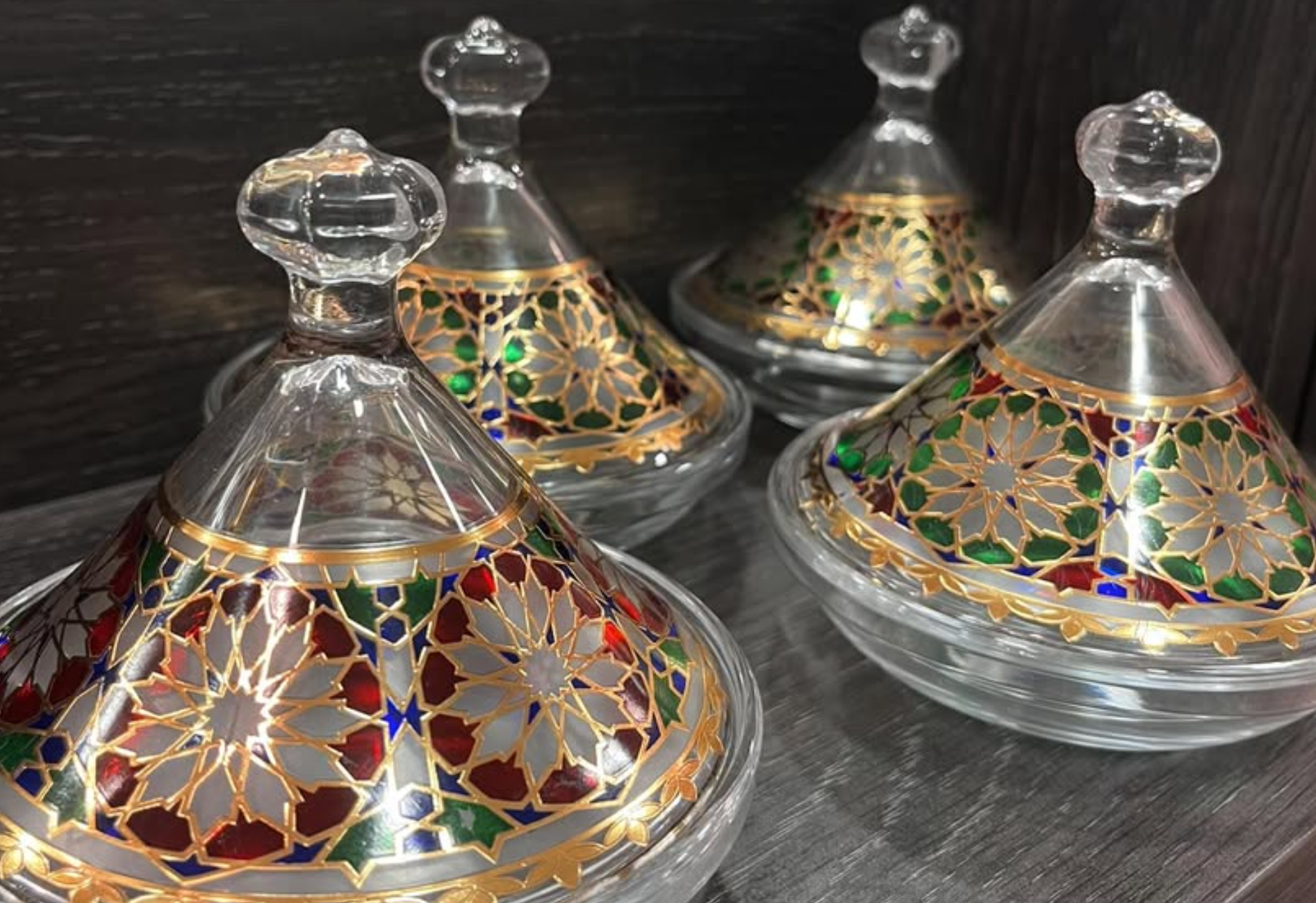 Tajines en verre zellige coloré